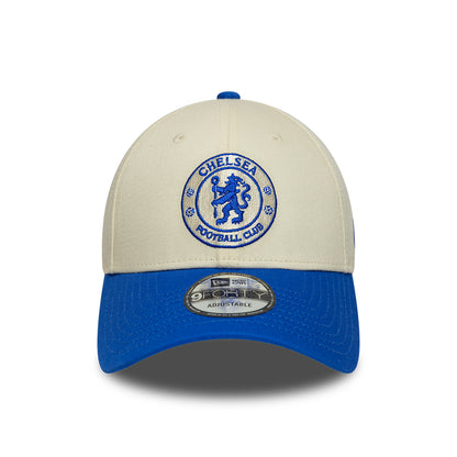 Gorra de béisbol 9FORTY Seasonal Contrast Lion Crest Chelsea FC de New Era - Crema-Azul Real