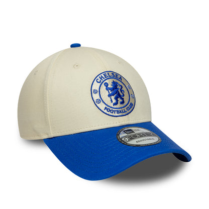 Gorra de béisbol 9FORTY Seasonal Contrast Lion Crest Chelsea FC de New Era - Crema-Azul Real