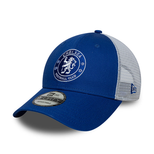 Gorra de camionero 9FORTY League Lion Crest Chelsea FC de New Era - Azul Real