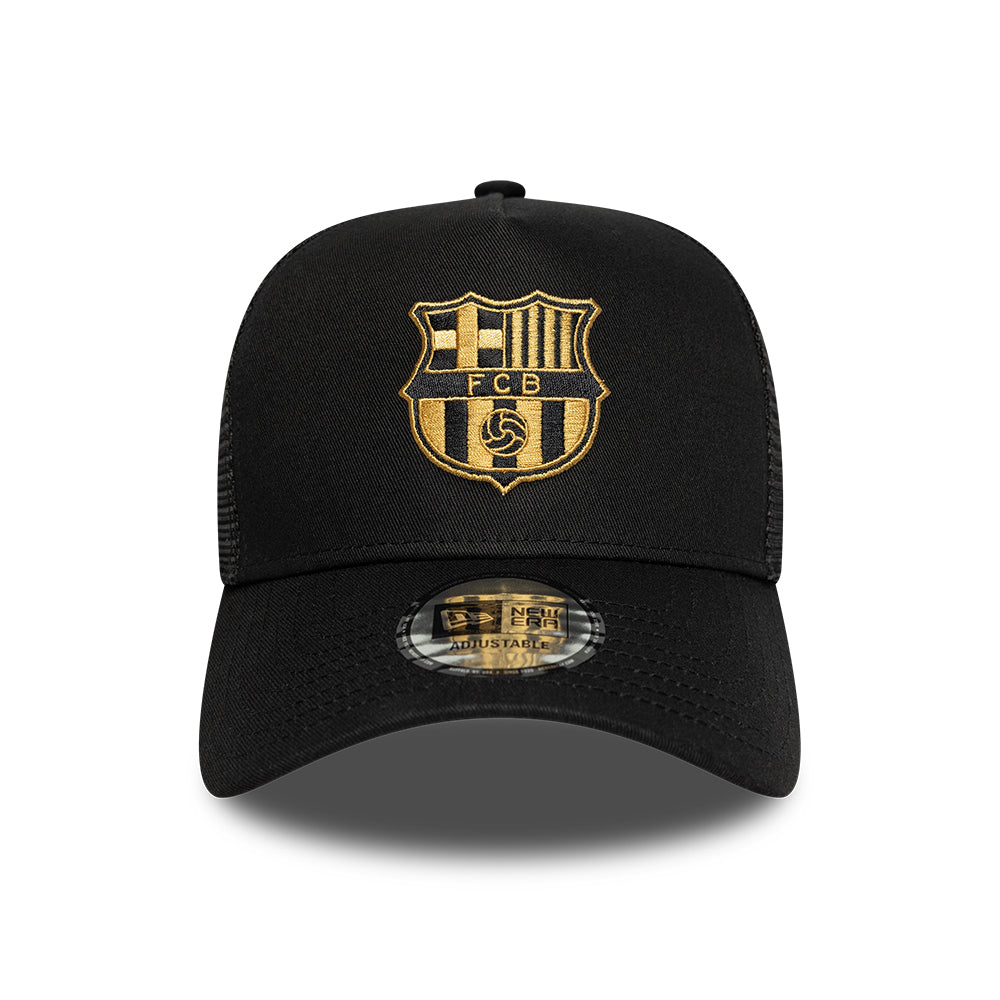 Gorra de camionero 9FORTY A-Frame FC Barcelona de New Era - Negro-Dorado