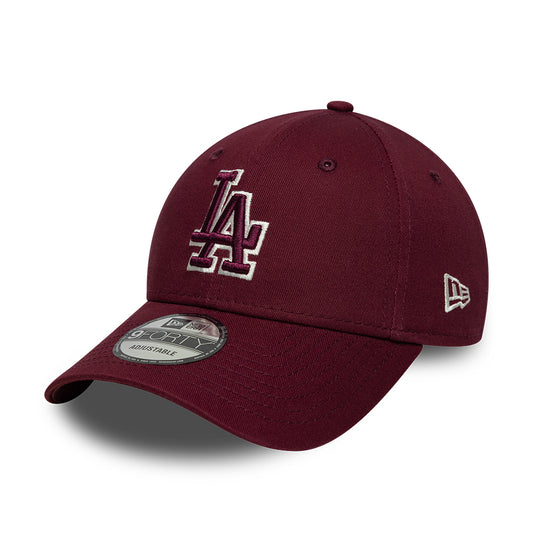 Gorra de béisbol 9FORTY MLB Team Outline L.A. Dodgers de New Era - Burdeos-Crema