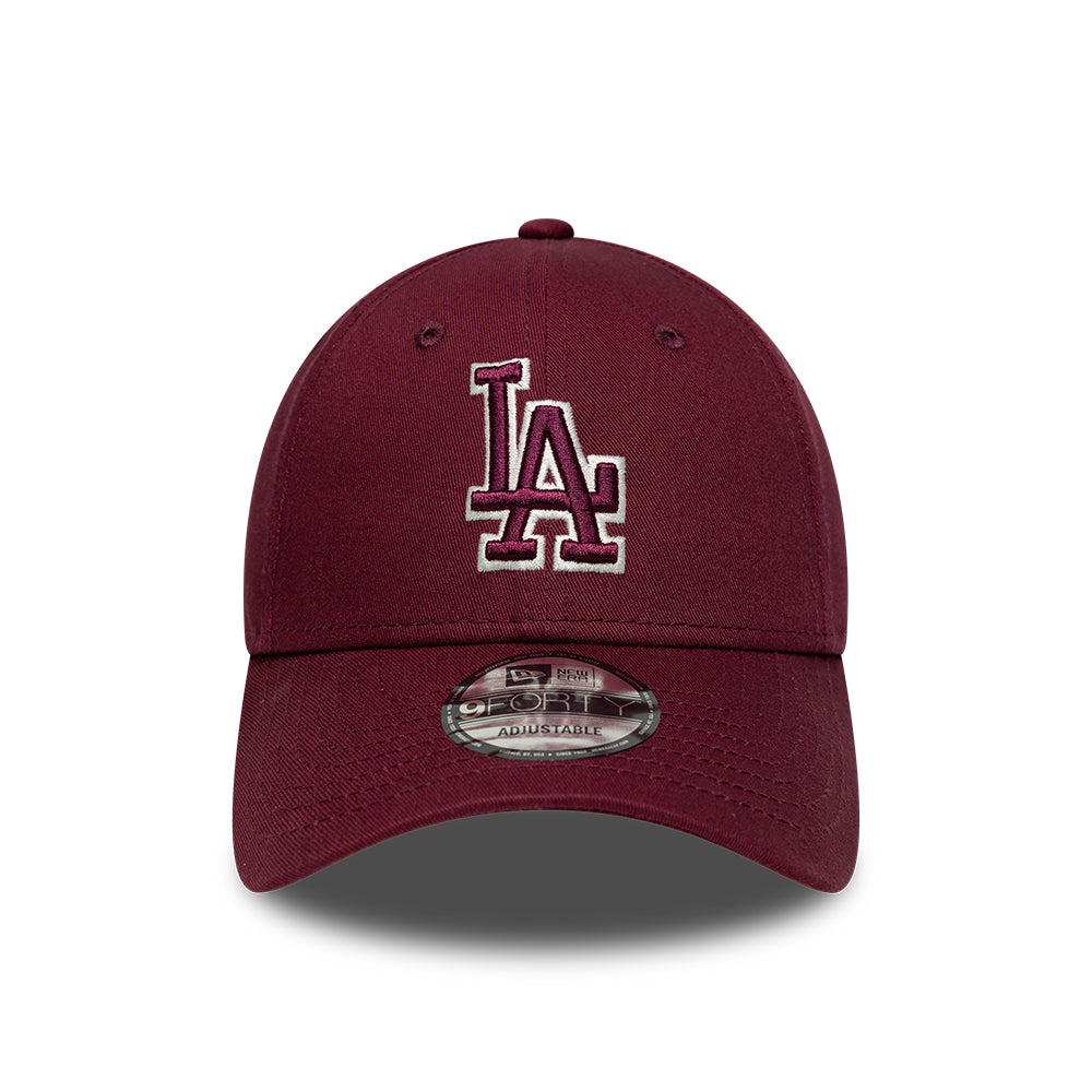 Gorra de béisbol 9FORTY MLB Team Outline L.A. Dodgers de New Era - Burdeos-Crema