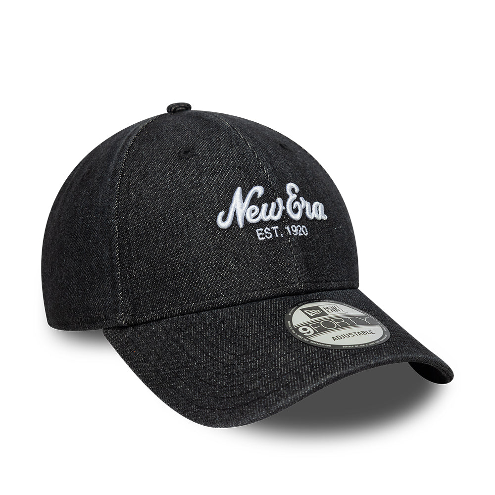 Gorra de béisbol 9FORTY de tejido vaquero de New Era - Negro