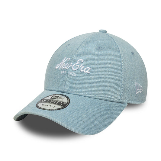 Gorra de béisbol 9FORTY de tejido vaquero de New Era - Azul Claro