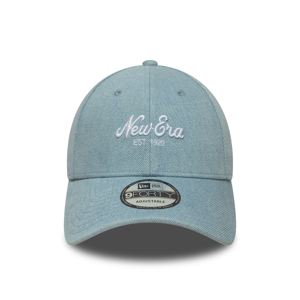 Gorra de béisbol 9FORTY de tejido vaquero de New Era - Azul Claro