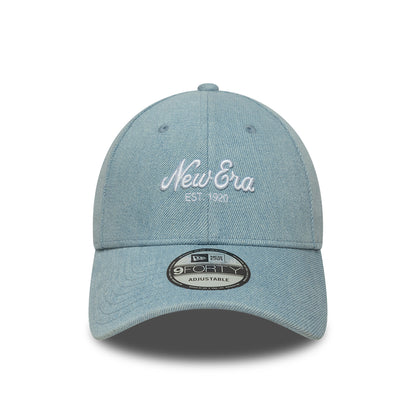 Gorra de béisbol 9FORTY de tejido vaquero de New Era - Azul Claro