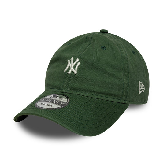 Gorra de béisbol 9TWENTY Mini logotipo de la MLB New York Yankees de New Era - Verde Oscuro-Blanco