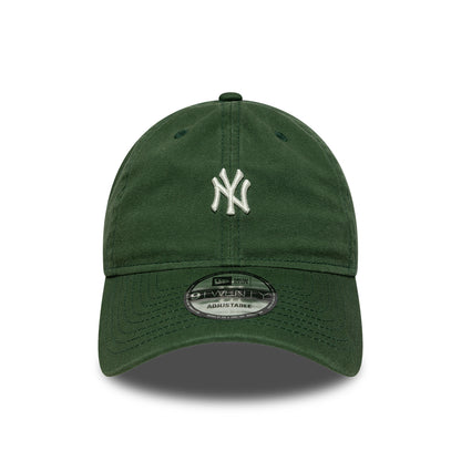Gorra de béisbol 9TWENTY Mini logotipo de la MLB New York Yankees de New Era - Verde Oscuro-Blanco