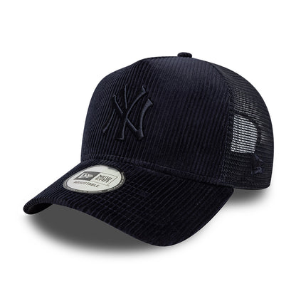 Gorra de camionero 9FORTY A-Frame MLB Tonal Cord New York Yankees de New Era - Azul Marino sobre Azul Marino