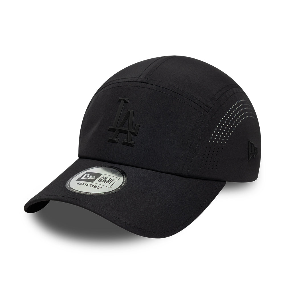 Gorra 5 paneles MLB Tech Midi Runner L.A. Dodgers de New Era - Negro sobre Negro
