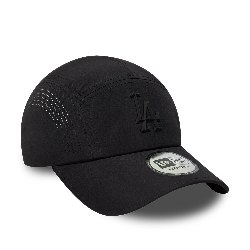 Gorra 5 paneles MLB Tech Midi Runner L.A. Dodgers de New Era - Negro sobre Negro