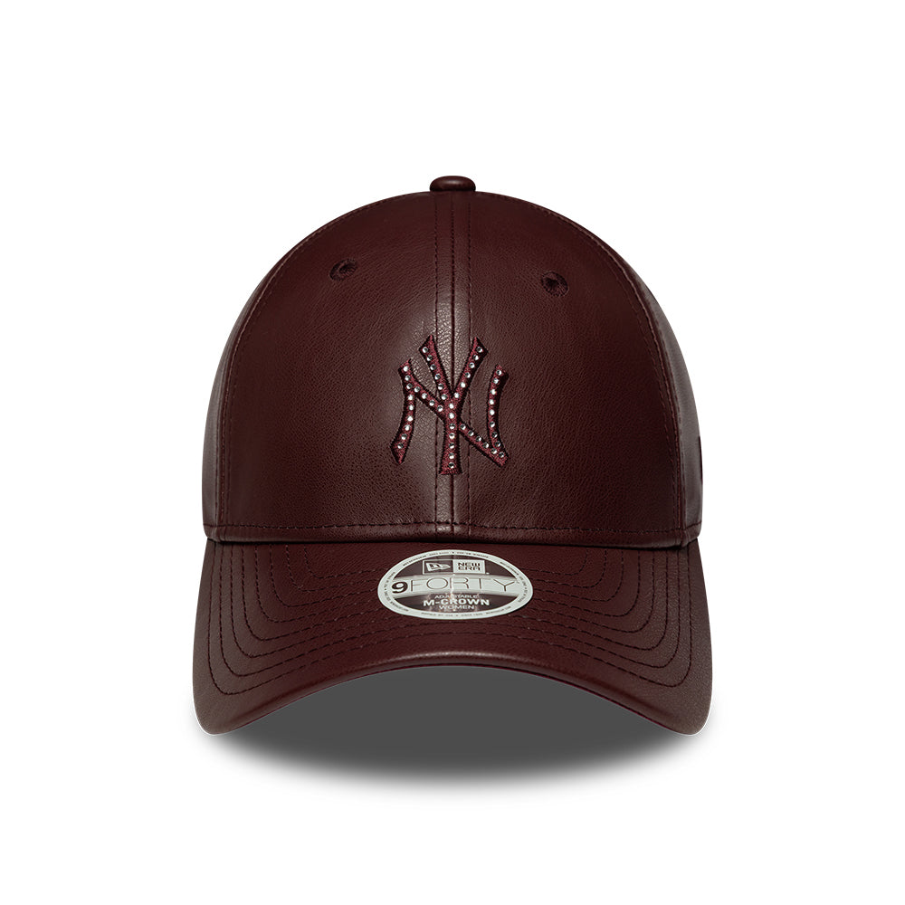 Gorra de béisbol 9FORTY M-Crown MLB Diamante New York Yankees de New Era - Burdeos