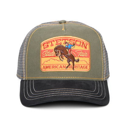 Gorra de camionero de Stetson - Verde Oliva-Gris