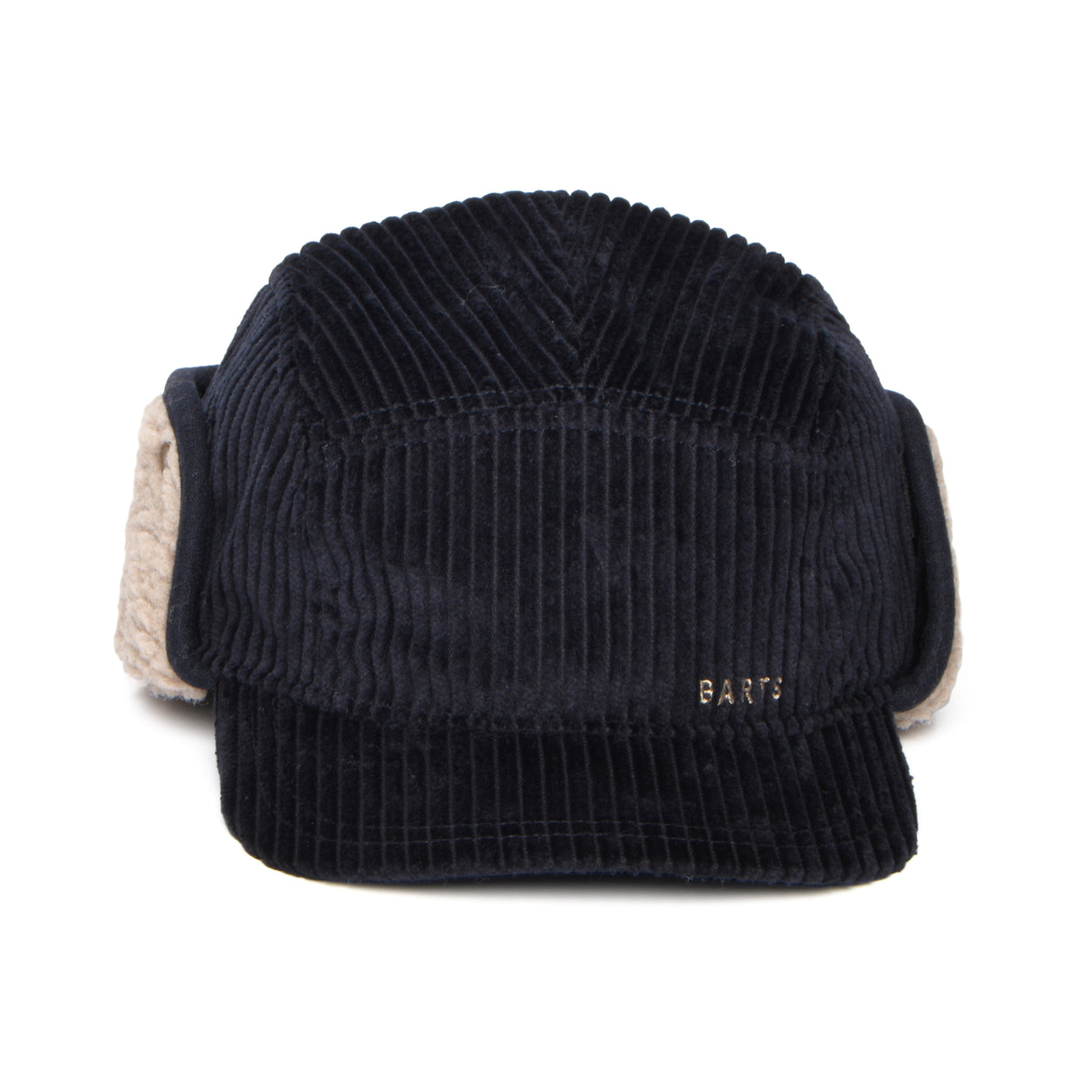 Gorra 5 paneles Rayner de pana con orejeras de Barts - Azul Oscuro