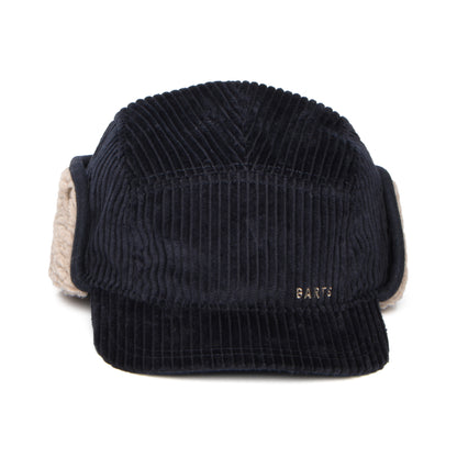 Gorra 5 paneles Rayner de pana con orejeras de Barts - Azul Oscuro