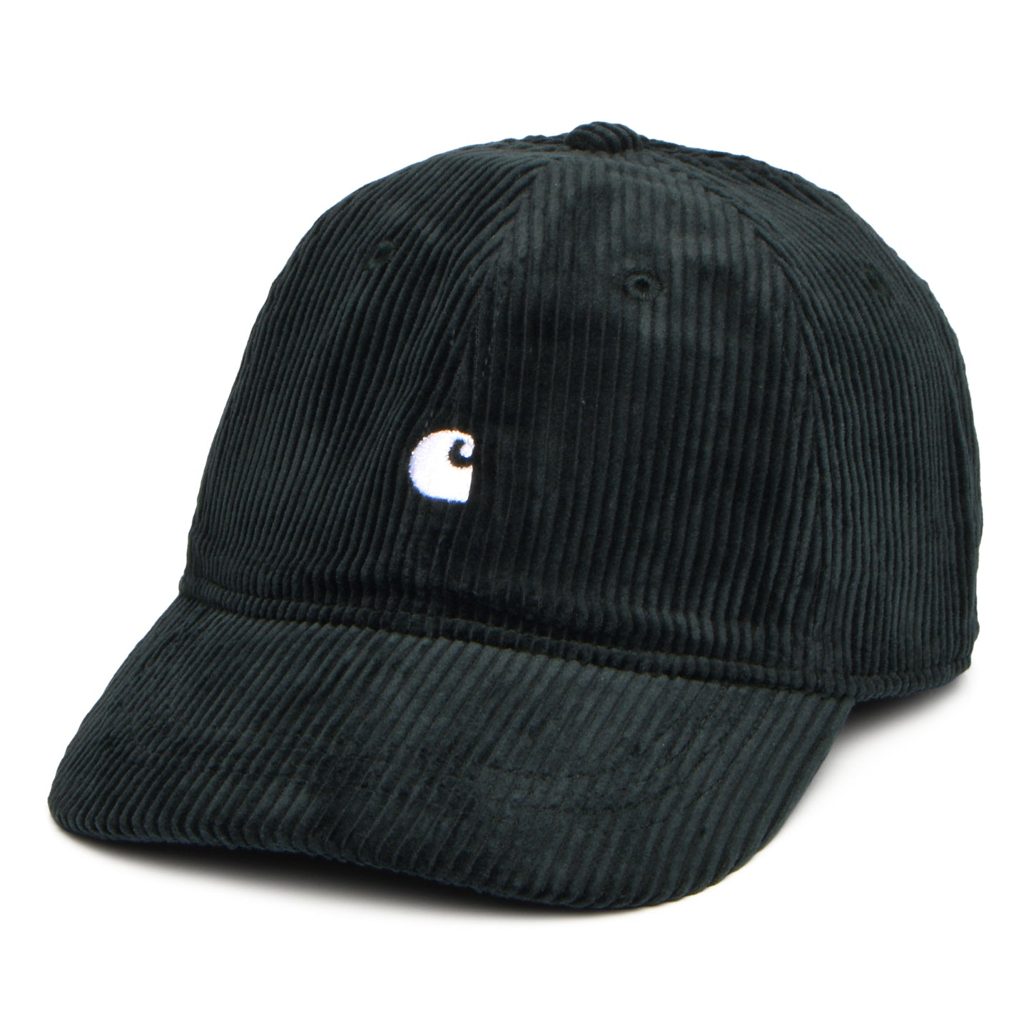 Gorra de béisbol Harlem de pana de Carhartt WIP - Bosque Oscuro-Blanco