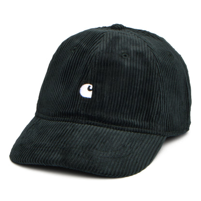 Gorra de béisbol Harlem de pana de Carhartt WIP - Bosque Oscuro-Blanco