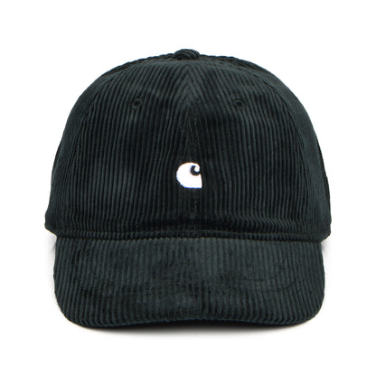 Gorra de béisbol Harlem de pana de Carhartt WIP - Bosque Oscuro-Blanco