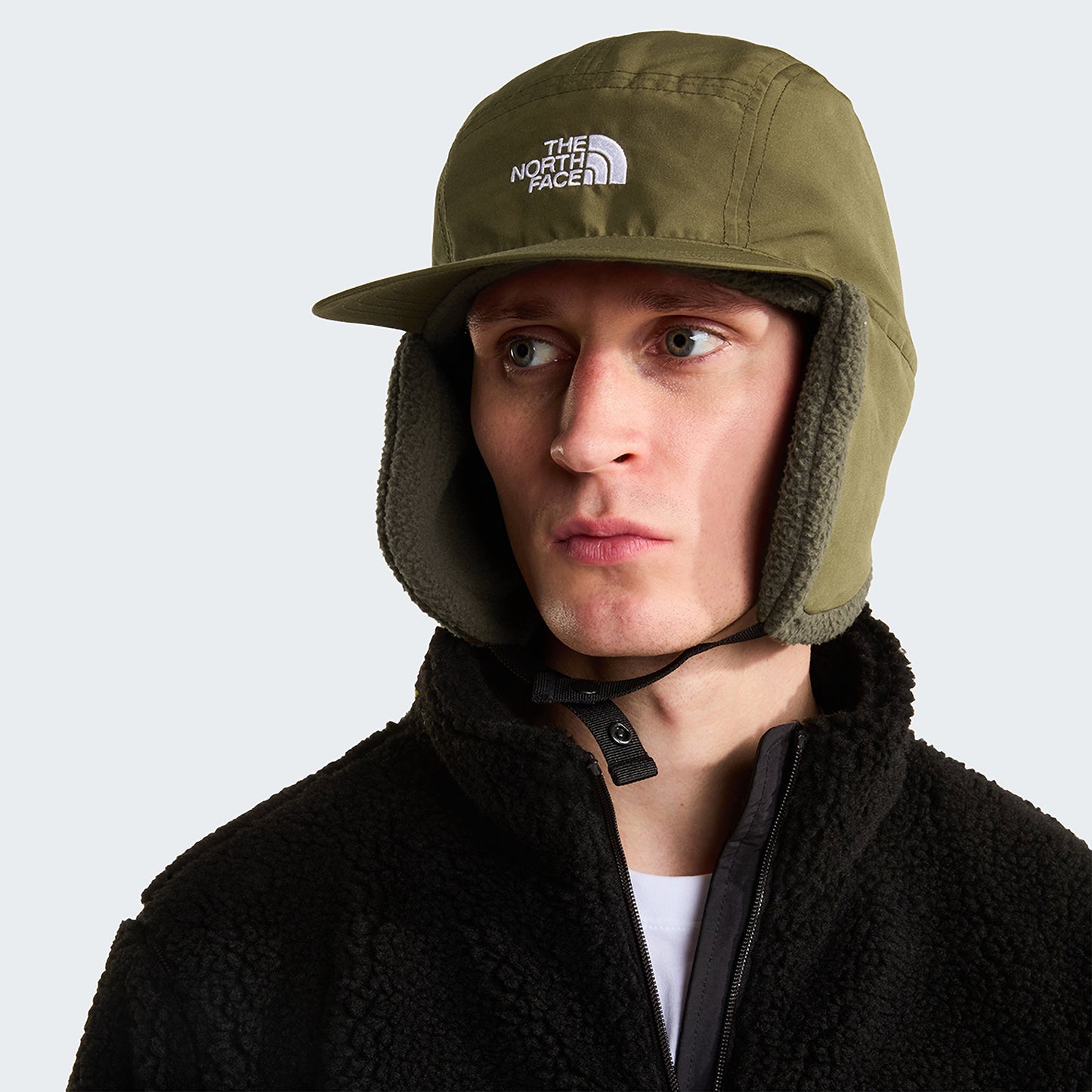 Gorra 5 paneles Yumiori repelente al agua con orejeras de The North Face - Verde Musgo-Verde Oliva