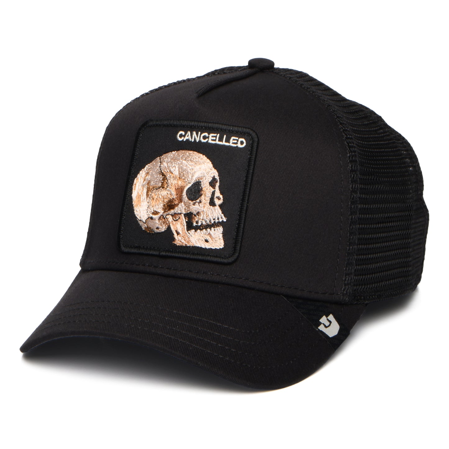 Gorra de camionero Cancelled Skull de Goorin - Negro