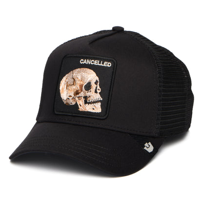 Gorra de camionero Cancelled Skull de Goorin - Negro