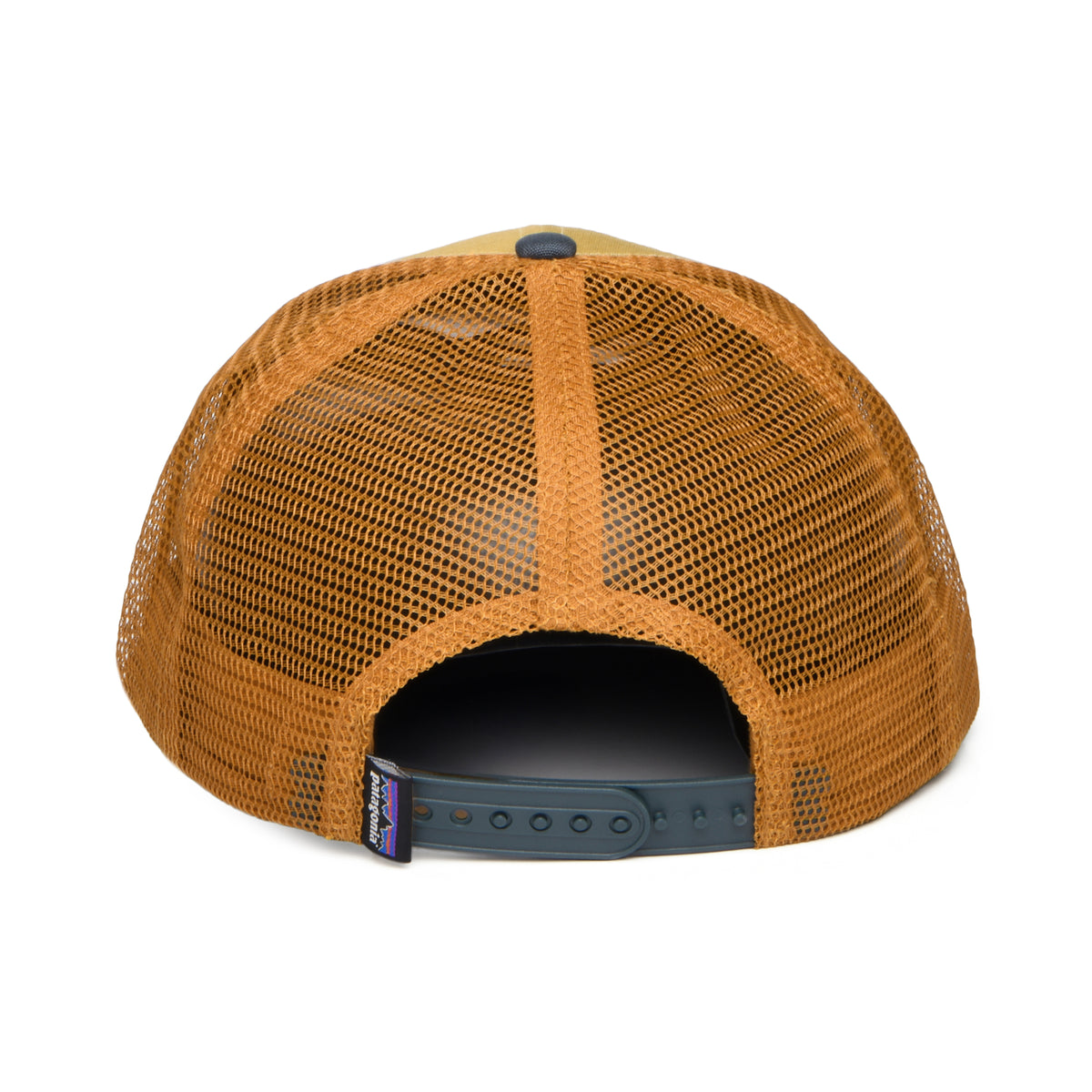Gorra de camionero P-6 Logo de algodón orgánico de Patagonia - Beige Arena-Azul Pizarra