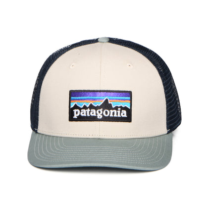 Gorra de camionero P-6 Logo de algodón orgánico de Patagonia - Piedra-Salvia-Azul Marino
