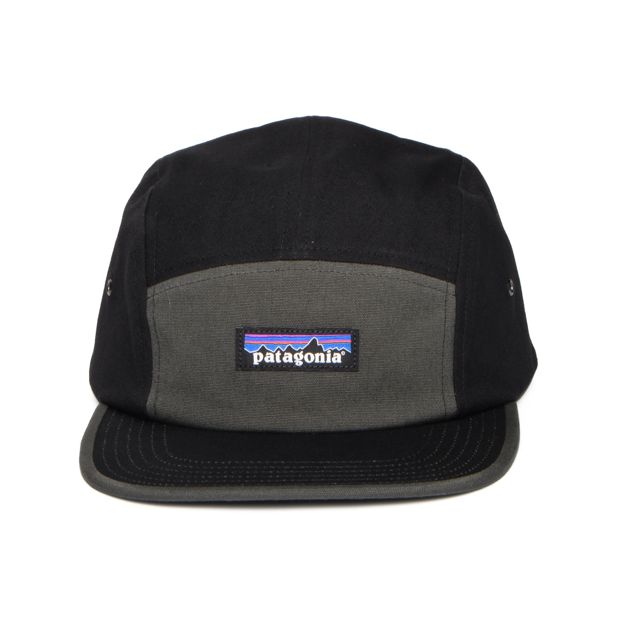 Gorra 5 paneles P-6 Graphic Maclure de algodón orgánico de Patagonia - Negro-Gris