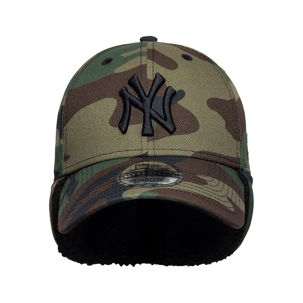 Gorra de béisbol 39THIRTY MLB Down Flap New York Yankees de New Era - Camuflaje-Negro