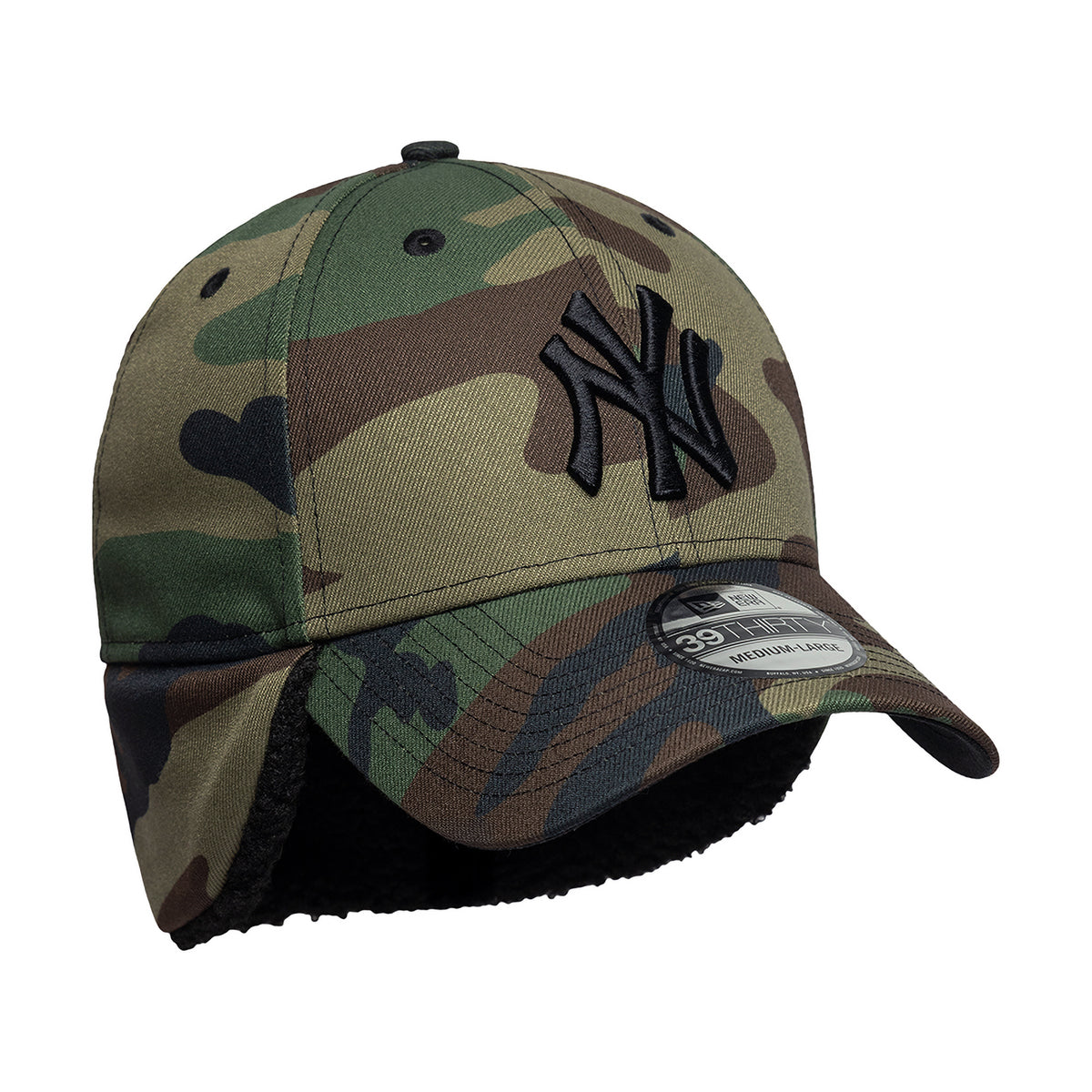 Gorra de béisbol 39THIRTY MLB Down Flap New York Yankees de New Era - Camuflaje-Negro