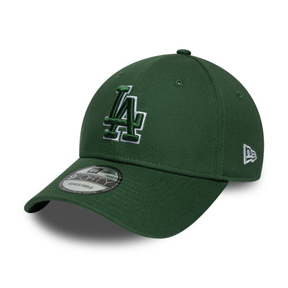 Gorra de béisbol 9FORTY MLB Team Outline L.A. Dodgers de New Era - Verde Oscuro-Blanco