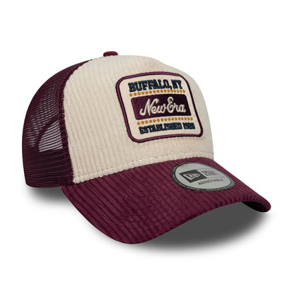 Gorra de camionero 9FORTY A-Frame Cord Visor de New Era - Piedra-Granate