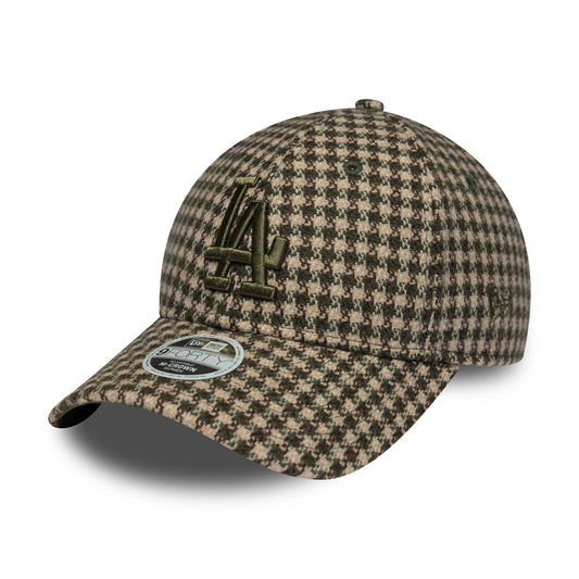 Gorra de béisbol 9FORTY M-Crown MLB Pata de Gallo L.A. Dodgers de New Era - Camel-Verde Oliva