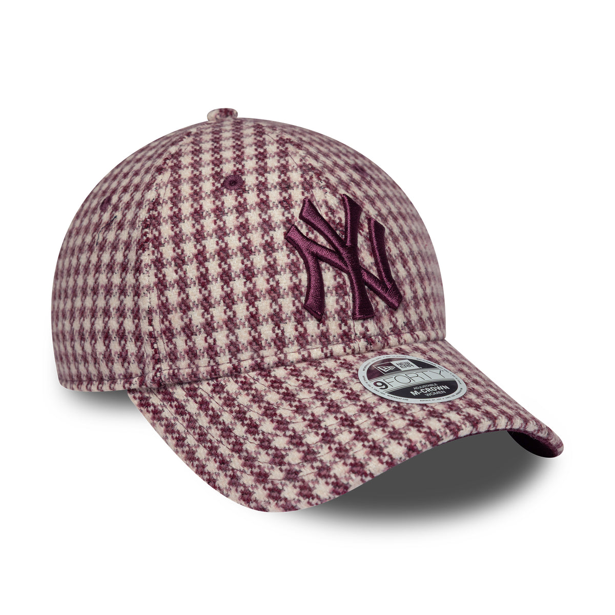 Gorra de béisbol 9FORTY M-Crown MLB Pata de Gallo New York Yankees de New Era - Crema-Burdeos