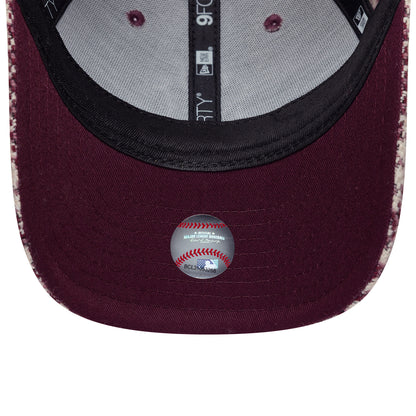 Gorra de béisbol 9FORTY M-Crown MLB Pata de Gallo New York Yankees de New Era - Crema-Burdeos