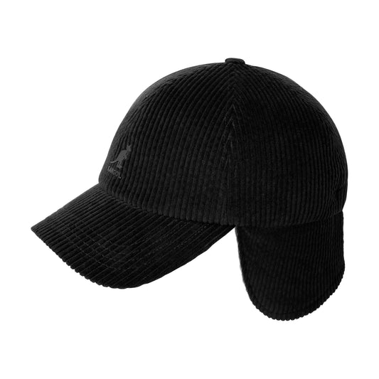 Gorra de béisbol Cozy de pana con orejeras de Kangol - Negro