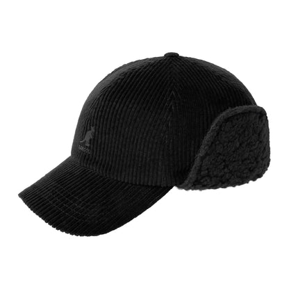 Gorra de béisbol Cozy de pana con orejeras de Kangol - Negro