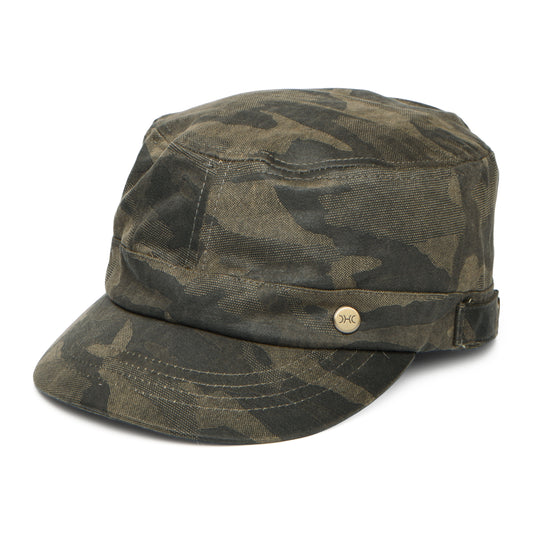 Gorra militar de aspecto avejentado de algodón de Dorfman Pacific - Camuflaje