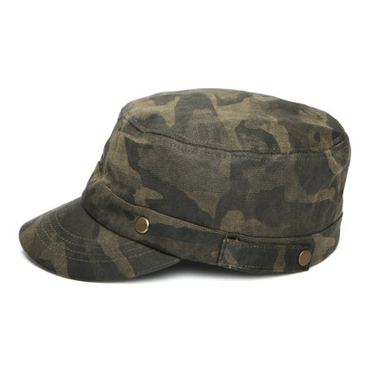 Gorra militar de aspecto avejentado de algodón de Dorfman Pacific - Camuflaje