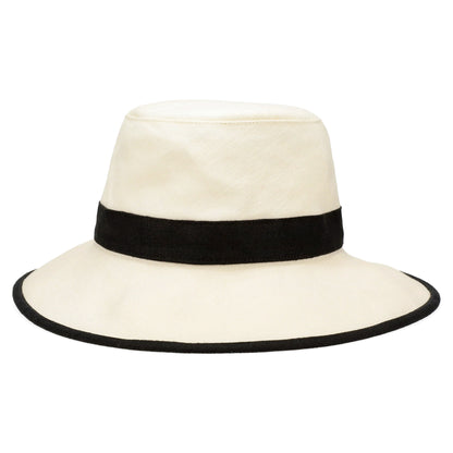 Sombrero Adrienne plegable de cáñamo de Tilley - Negro-Blanco