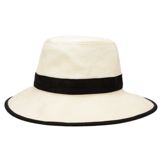 Sombrero Adrienne plegable de cáñamo de Tilley - Negro-Blanco
