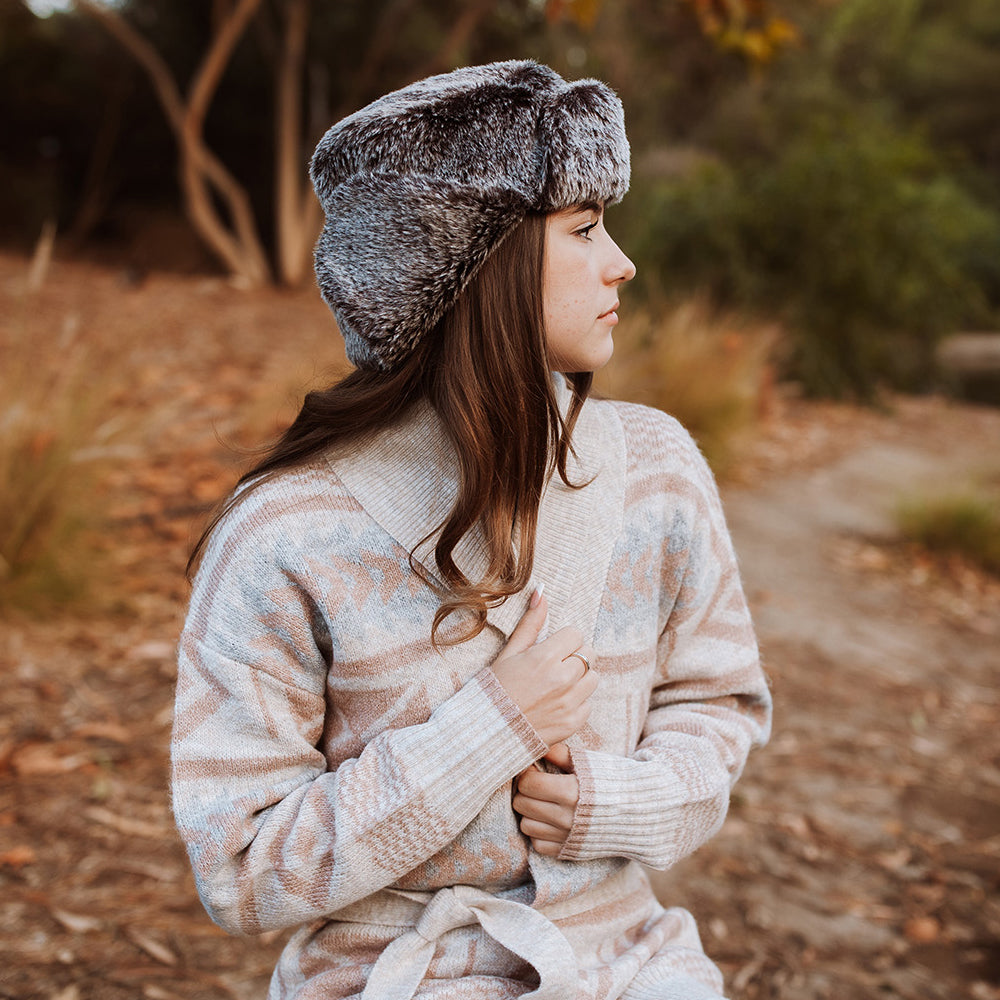 Gorro Aviador de piel sintética de Dorfman Pacific - Natural