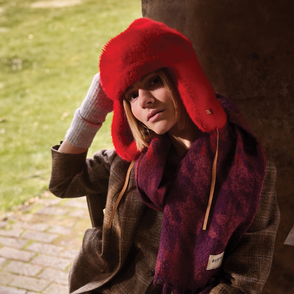 Gorro Aviador Lucerne Bomber de piel sintética de Barts - Rojo