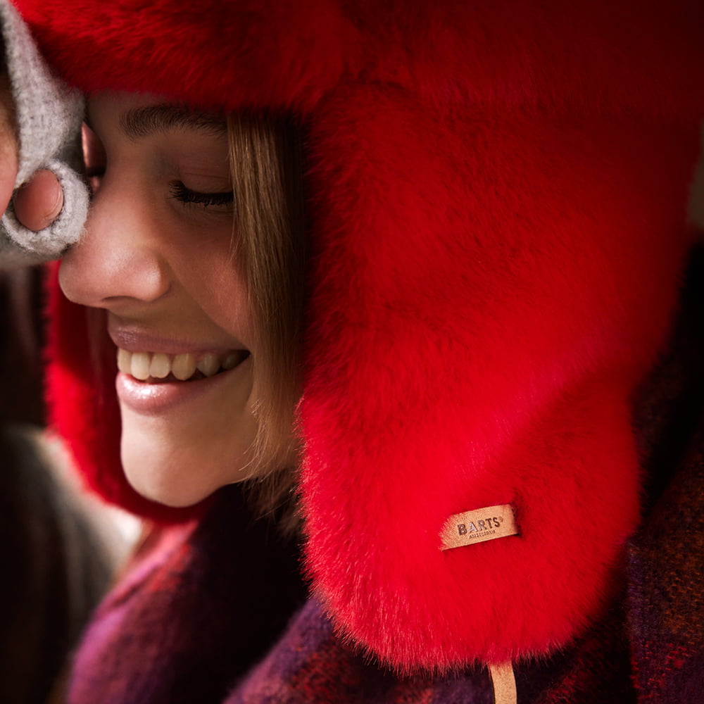 Gorro Aviador Lucerne Bomber de piel sintética de Barts - Rojo