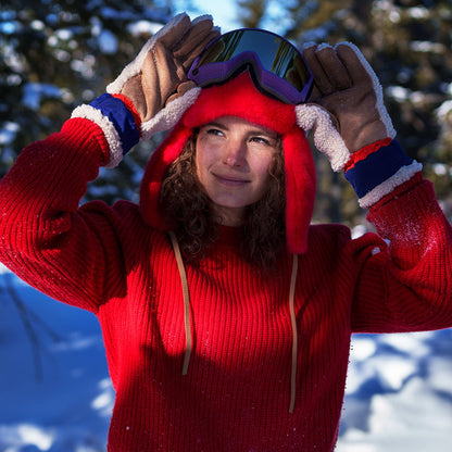 Gorro Aviador Lucerne Bomber de piel sintética de Barts - Rojo