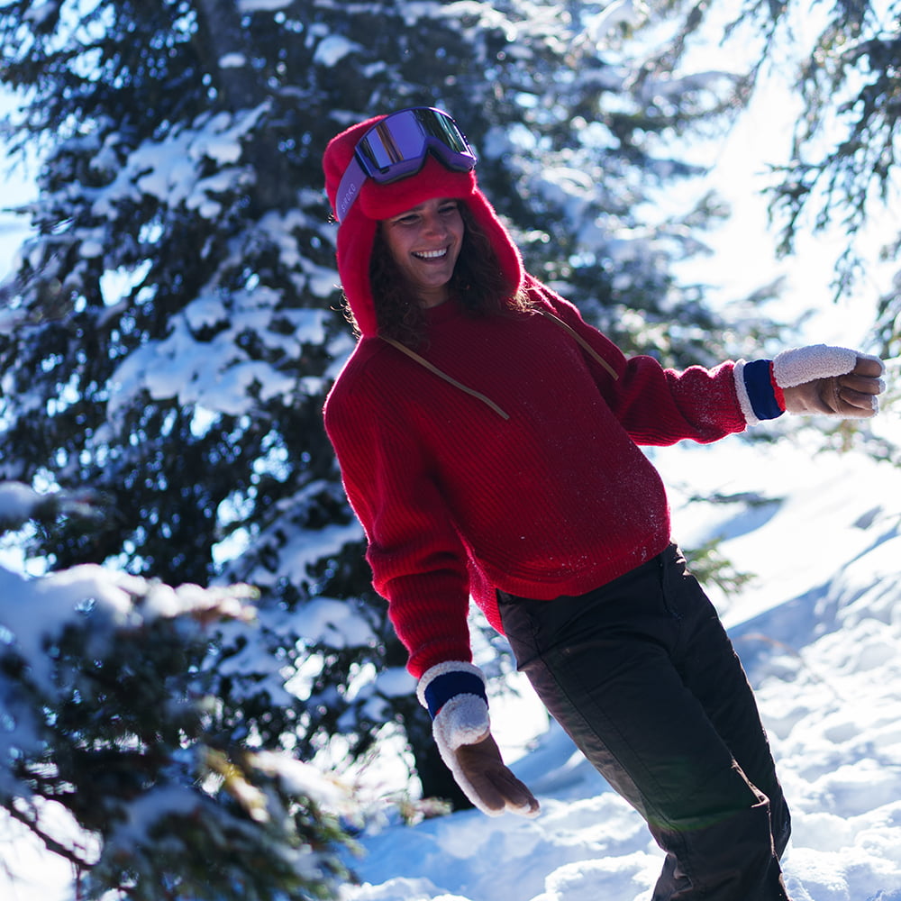 Gorro Aviador Lucerne Bomber de piel sintética de Barts - Rojo