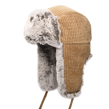 Gorro Aviador Bomber de Pana de Stetson - Beige