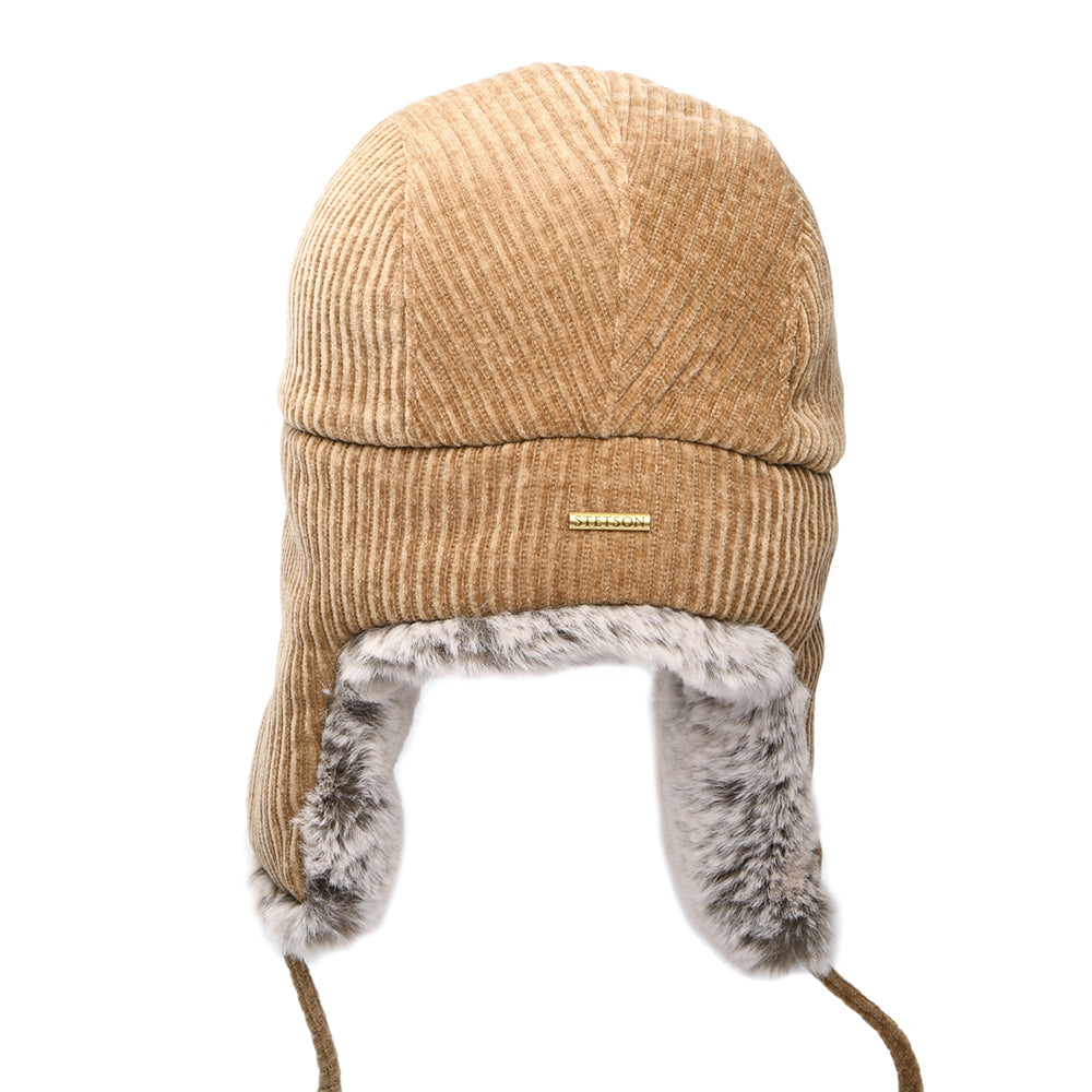 Gorro Aviador Bomber de Pana de Stetson - Beige