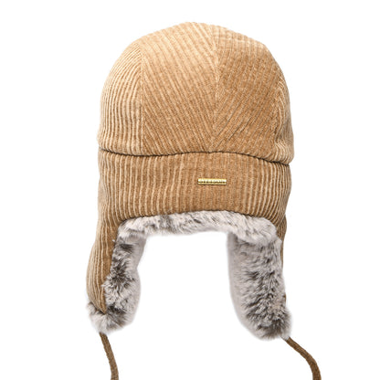 Gorro Aviador Bomber de Pana de Stetson - Beige