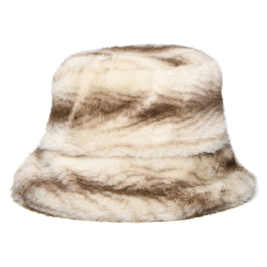 Sombrero de pescador de piel sintética con estampado de Whiteley - Avena